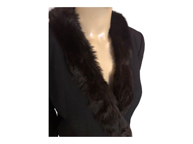 YVES SAINT LAURENT Jacken T.fr 40 Fell Schwarz - Ansicht 5