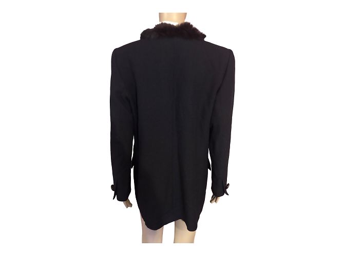 YVES SAINT LAURENT Jacken T.fr 40 Fell Schwarz - Ansicht 6