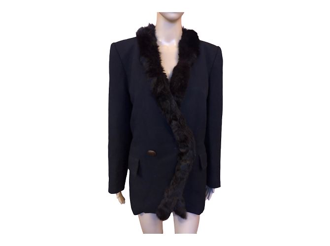 YVES SAINT LAURENT Jacken T.fr 40 Fell Schwarz - Ansicht 7
