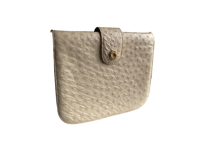 Autre Marque NON FIRMATO / Borse non firmate T.  Struzzo Beige - vista 6