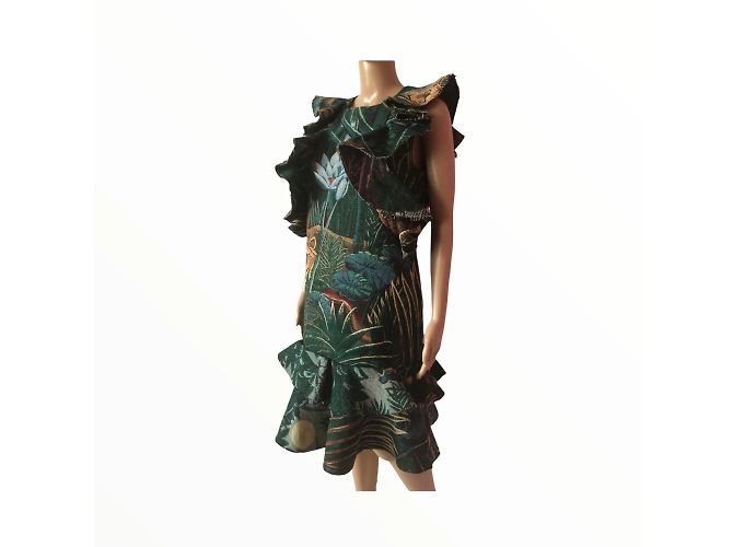 KENZO Vestidos T.fr 38 Algodón Verde - vista 3