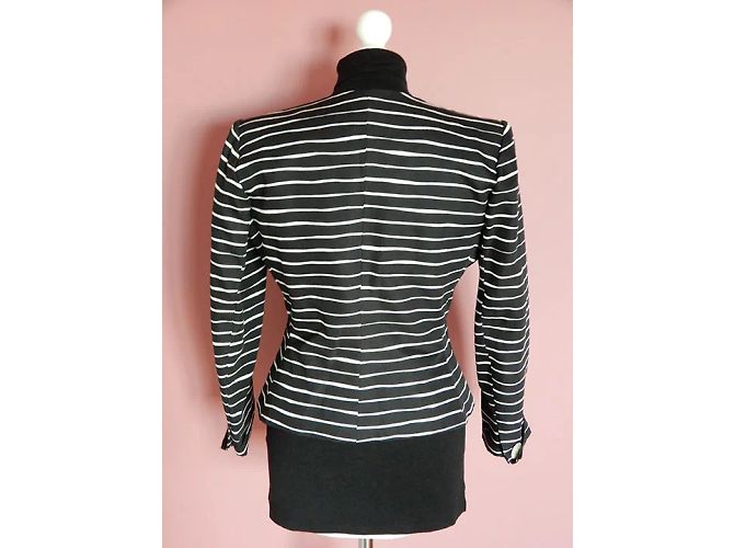 YVES SAINT LAURENT Chaquetas T.fr 38 Algodón Negro - vista 2