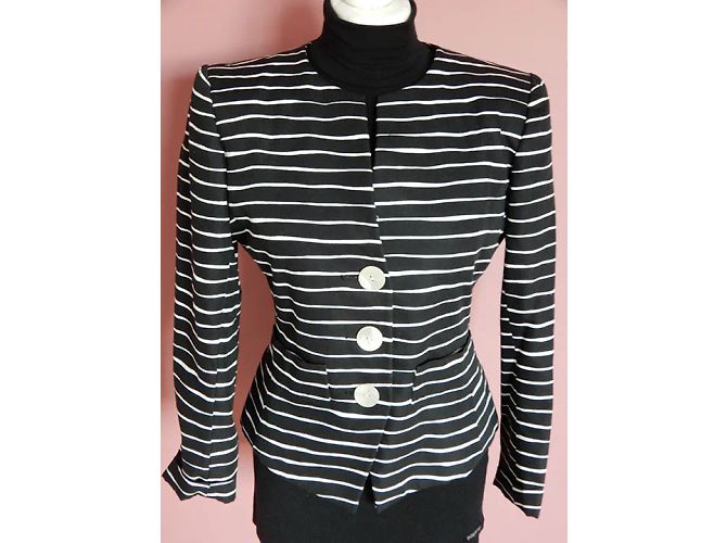 YVES SAINT LAURENT Chaquetas T.fr 38 Algodón Negro - vista 3