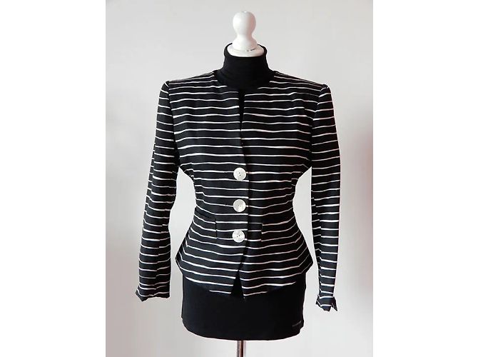 YVES SAINT LAURENT Chaquetas T.fr 38 Algodón Negro - vista 4
