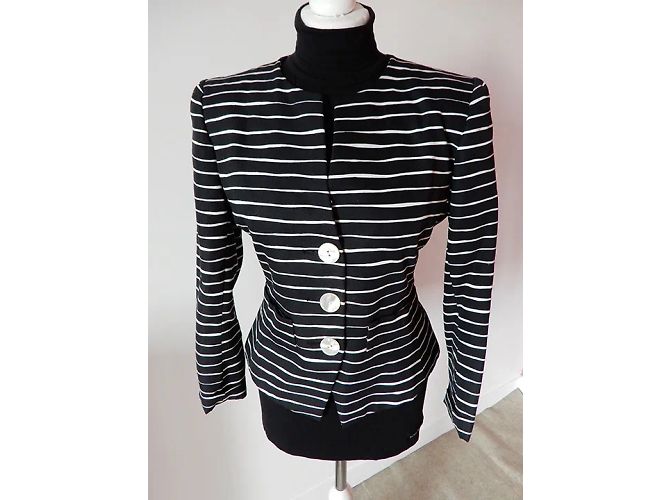 YVES SAINT LAURENT Chaquetas T.fr 38 Algodón Negro - vista 6