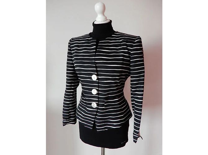 YVES SAINT LAURENT Chaquetas T.fr 38 Algodón Negro - vista 7