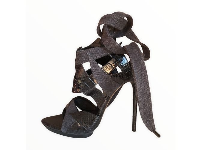 BALENCIAGA Sandali T.IT 36 vacchetta Nero - vista 3