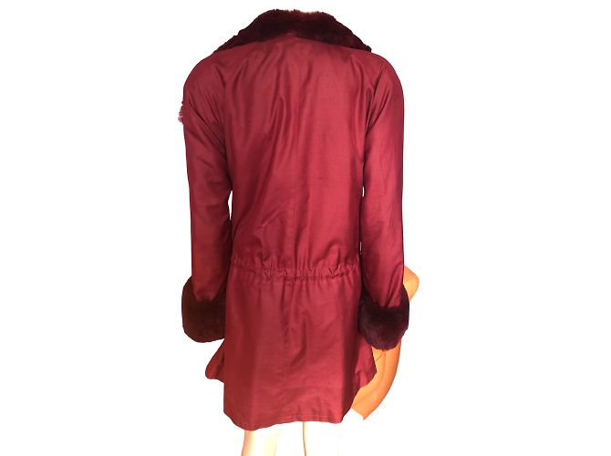 YVES SAINT LAURENT Abrigos T.fr 40 Piel Burdeos - vista 6