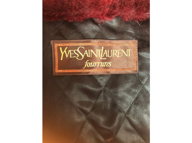 YVES SAINT LAURENT Abrigos T.fr 40 Piel Burdeos - vista 8