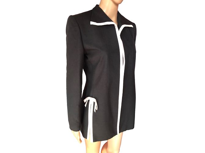 CHRISTIAN DIOR Chaquetas T.fr 38 Seda Negro - vista 3