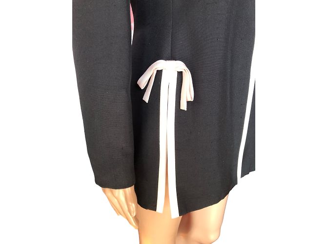 CHRISTIAN DIOR Chaquetas T.fr 38 Seda Negro - vista 4