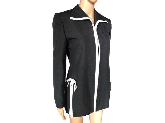 CHRISTIAN DIOR Chaquetas T.fr 38 Seda Negro - vista 8