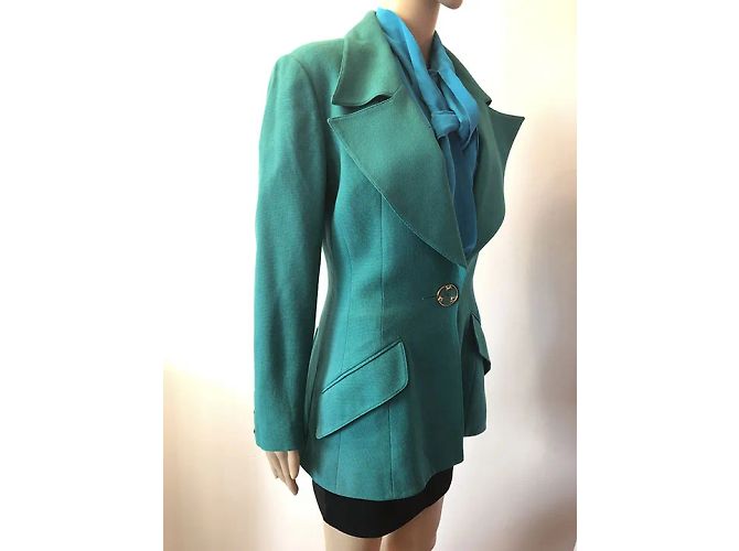 KARL LAGERFELD Vestes T.fr 36 Wool Vert - vue 3