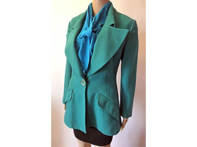 KARL LAGERFELD Vestes T.fr 36 Wool Vert - vue 4