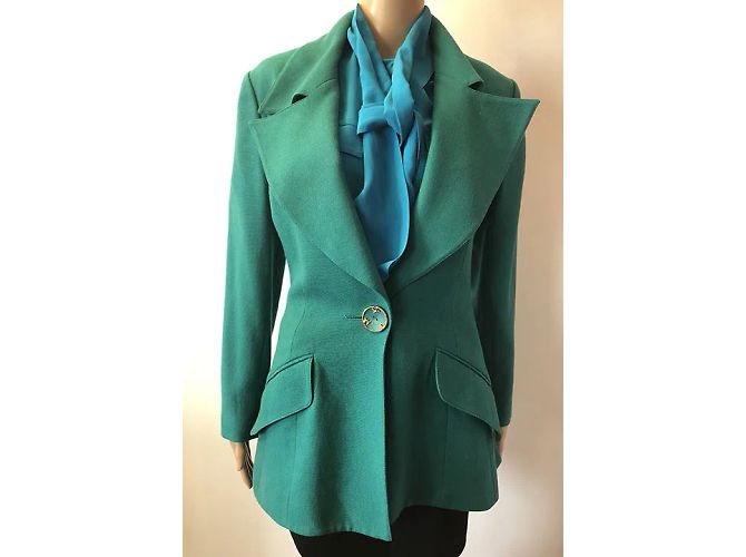 KARL LAGERFELD Vestes T.fr 36 Wool Vert - vue 5