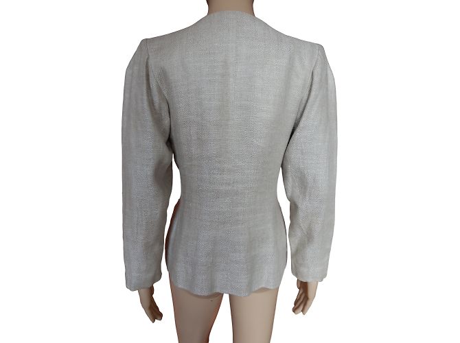 YVES SAINT LAURENT Giacche T.fr 36 WOOL Beige - vista 4