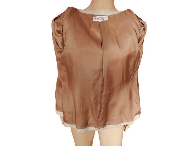 YVES SAINT LAURENT Giacche T.fr 36 WOOL Beige - vista 5
