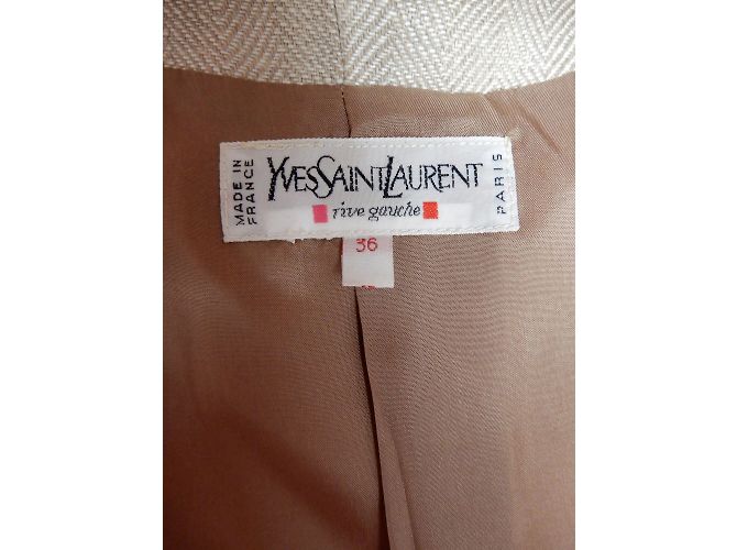 YVES SAINT LAURENT Giacche T.fr 36 WOOL Beige - vista 8