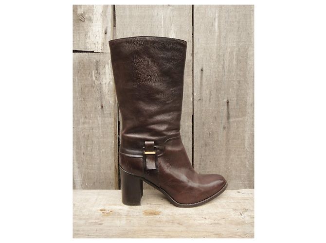 Botas Sartore de piel marrón oscuro 39,5 fr - vista 2