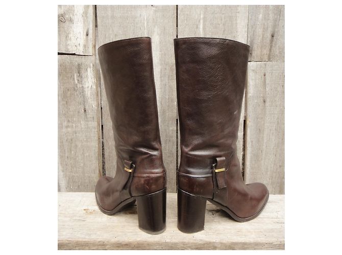 Botas Sartore de piel marrón oscuro 39,5 fr - vista 4