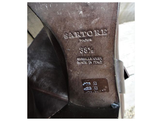 Botas Sartore de piel marrón oscuro 39,5 fr - vista 7