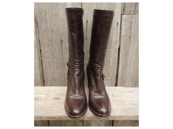 Botas Sartore de piel marrón oscuro 39,5 fr - vista 8