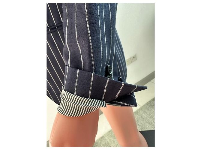 Autre Marque Celine 19Solapa de muesca con rayas SS 2chaqueta B. Azul marino - vista 11