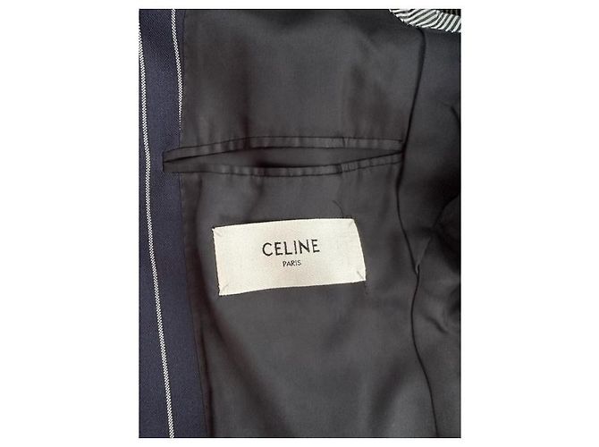 Autre Marque Celine 19Solapa de muesca con rayas SS 2chaqueta B. Azul marino - vista 13