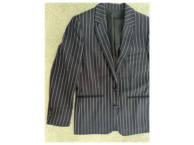 Autre Marque Celine 19Solapa de muesca con rayas SS 2chaqueta B. Azul marino - vista 14