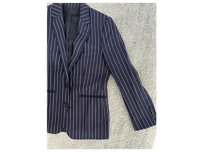 Autre Marque Celine 19Solapa de muesca con rayas SS 2chaqueta B. Azul marino - vista 15