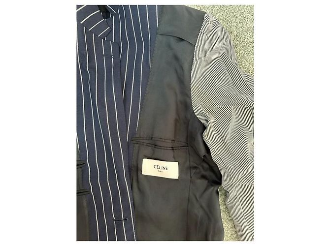 Autre Marque Celine 19Solapa de muesca con rayas SS 2chaqueta B. Azul marino - vista 19