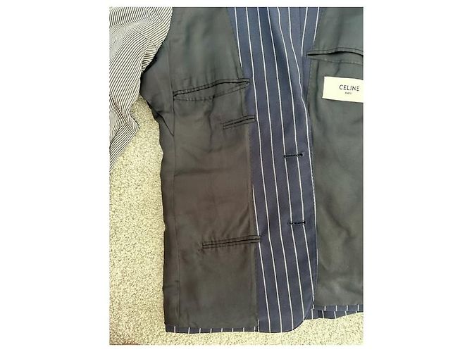 Autre Marque Celine 19Solapa de muesca con rayas SS 2chaqueta B. Azul marino - vista 20