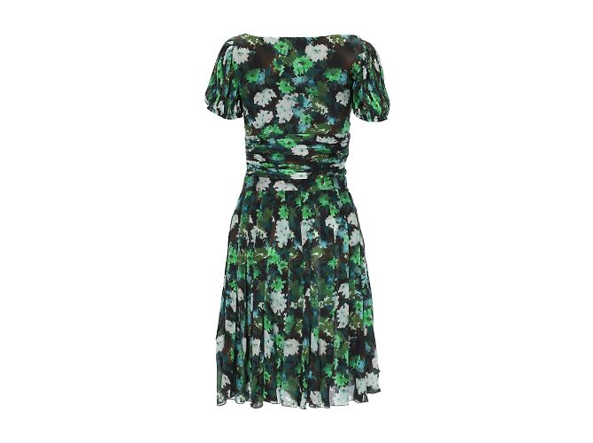 Blumarine Midi-Grünes Blumenkleid - Ansicht 2