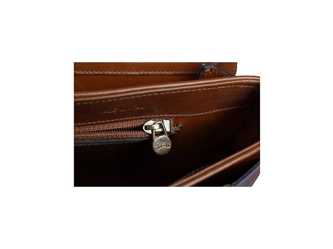 Tanino Crisci Leder-Umhängetasche Beige - Ansicht 8