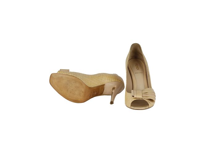 Fendi Peep-Toe-Pumps mit asymmetrischer Schleife Fleisch - Ansicht 7