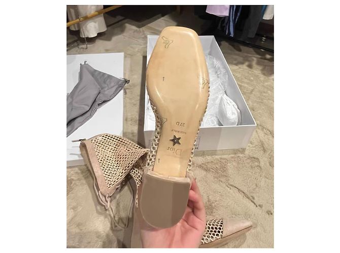 Christian Dior Resille Naughtily-D-Schnürstiefel aus Wildleder mit Netzstoff - Ansicht 3