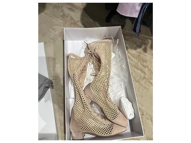 Christian Dior Resille Naughtily-D-Schnürstiefel aus Wildleder mit Netzstoff - Ansicht 4
