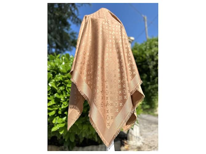Louis Vuitton Monogramm Schal Caramel Seide Karamell - Ansicht 2