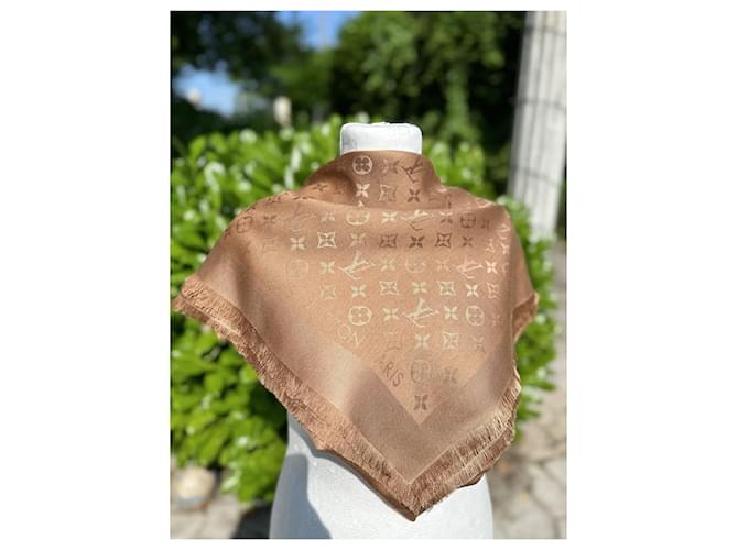 Louis Vuitton Monogramm Schal Caramel Seide Karamell - Ansicht 7