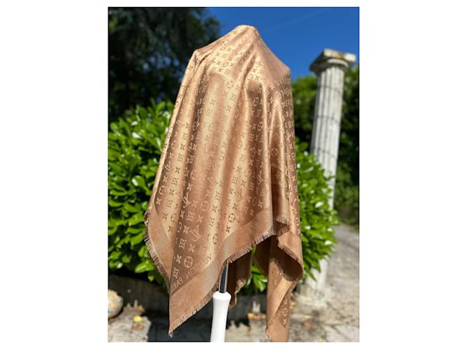 Louis Vuitton Monogramm Schal Caramel Seide Karamell - Ansicht 8