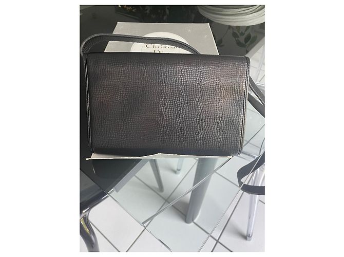 Pochette Christian Dior Blois in pelle martellata nera Nero - vista 2
