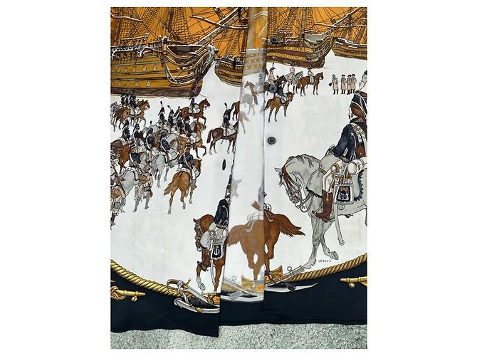 Hermès Hermes MARINE ET CAVALERIE Camicia Mare e Cavalleria Nero Bianco Giallo - vista 15