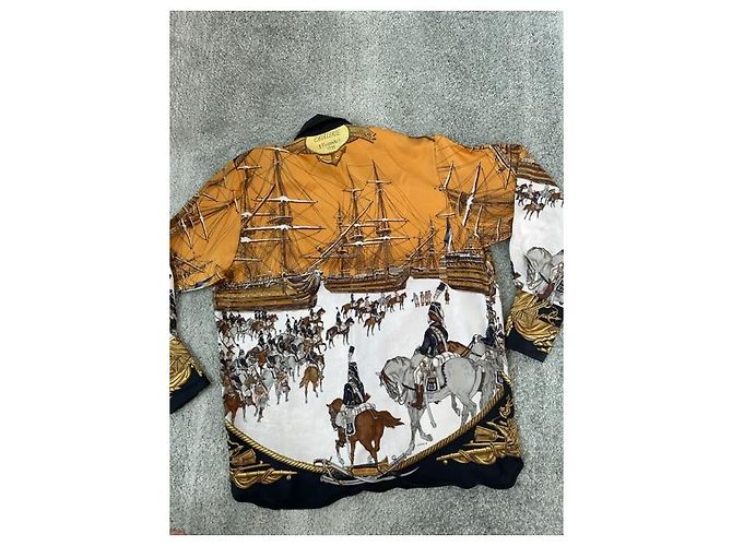 Hermès Hermes MARINE ET CAVALERIE Camicia Mare e Cavalleria Nero Bianco Giallo - vista 17