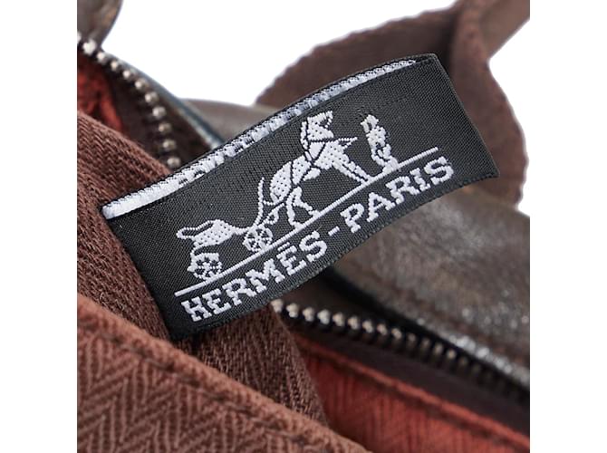 Hermès Pelle Caravan Orizzontale PM Marrone - vista 12