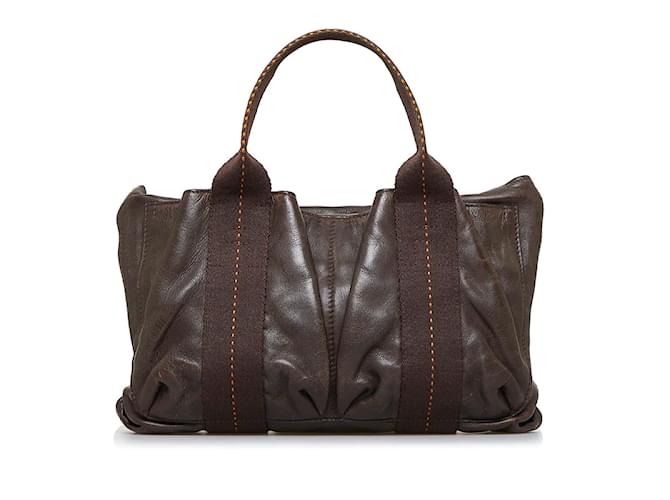 Hermès Pelle Caravan Orizzontale PM Marrone - vista 2