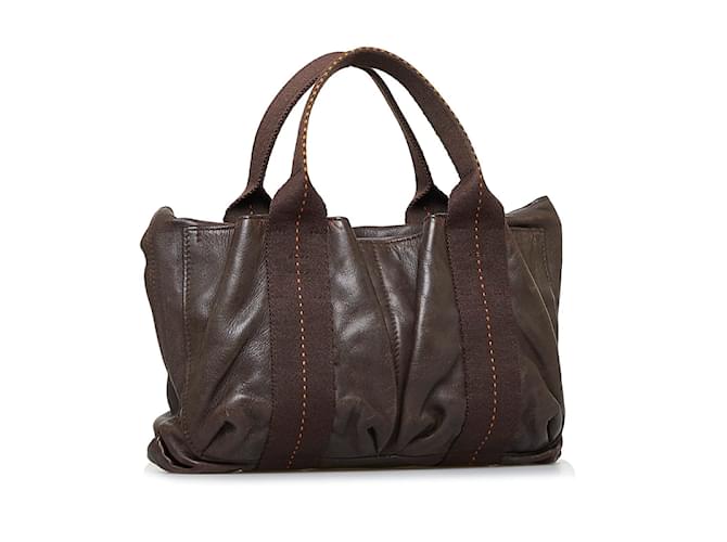 Hermès Pelle Caravan Orizzontale PM Marrone - vista 3