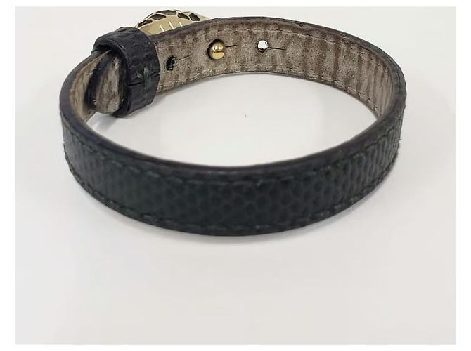 Bulgari Bracciale Serpenti in pelle Bvlgari Nero Verde - vista 2