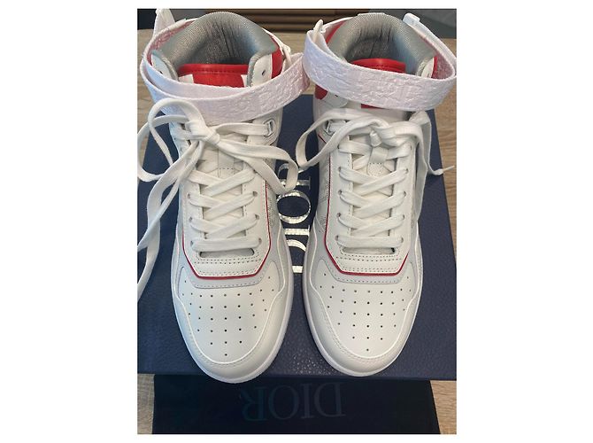 Sneakers Christian Dior B27 in pelle bianca Bianco - vista 2