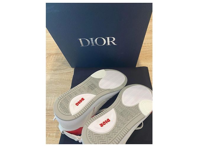Sneakers Christian Dior B27 in pelle bianca Bianco - vista 3