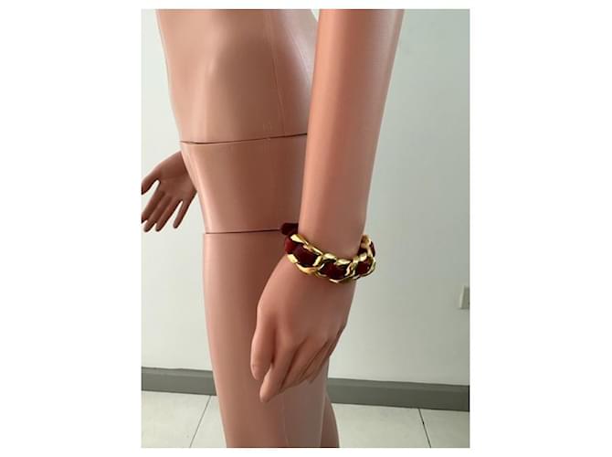 Bracciale a catena Chanel CC Coco Mark Rosso - vista 12